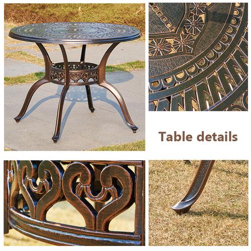 工厂中国制造商铸铝餐桌金属餐桌和椅子花园户外家具
